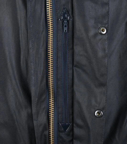 Waxjas Voor Heren Barbour Border Wax Jas Blauw 5 Waxjas Voor Heren Barbour Border Wax Jas Blauw - Afbeelding 5
