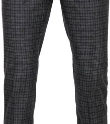 Pantalons Suitable Pantalon Milano Ruit Antraciet