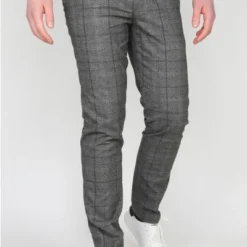 Pantalons Suitable Pantalon Milano Ruit Grijs -Broeken&Jeans || Jassen Winkel 67710 5