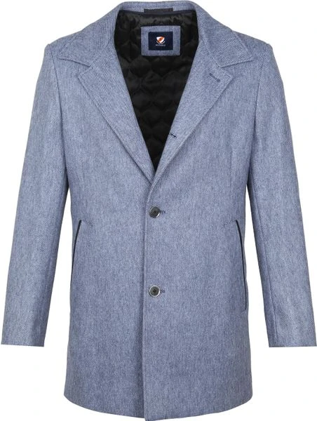 Wollen Jassen Suitable Geke Coat Streep Blauw 5 Wollen Jassen Suitable Geke Coat Streep Blauw - Afbeelding 5