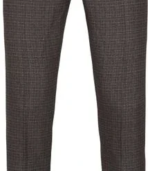 Pantalons Suitable Pantalon Jersey Ruit Bruin