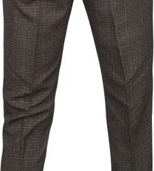 Pantalons Suitable Pantalon Jersey Ruit Bruin -Broeken&Jeans || Jassen Winkel 72344 4