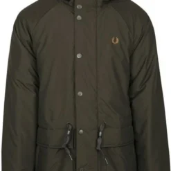 Winterjas Voor Heren Fred Perry Padded Jas Donkergroen -Broeken&Jeans || Jassen Winkel 74520 1 1