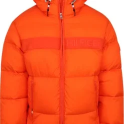Winterjas Voor Heren Tommy Hilfiger Puffer Jas Oranje