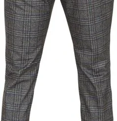 Chino Broeken Alberto Rob Stretch Chino Grijs Geruit -Broeken&Jeans || Jassen Winkel 74849 4