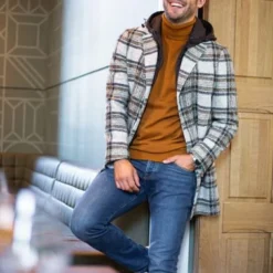 Wollen Jassen Suitable Coat Bruin Geruit -Broeken&Jeans || Jassen Winkel 74854 9