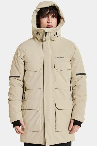Parka Jas Voor Heren Didriksons Drew Jas Beige 3 Parka Jas Voor Heren Didriksons Drew Jas Beige - Afbeelding 3