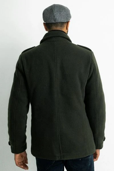 Wollen Jassen Petrol Coat Donkergroen 3 Wollen Jassen Petrol Coat Donkergroen - Afbeelding 3