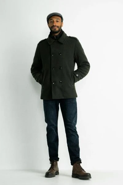 Wollen Jassen Petrol Coat Donkergroen 4 Wollen Jassen Petrol Coat Donkergroen - Afbeelding 4