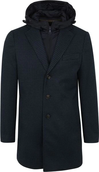 Wollen Jassen Suitable Hood Coat Navy 1 Wollen Jassen Suitable Hood Coat Navy