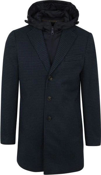 Wollen Jassen Suitable Hood Coat Navy 2 Wollen Jassen Suitable Hood Coat Navy - Afbeelding 2